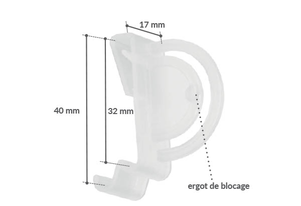 Accroche clip drapeau - Profils porte étiquette de 32 et 40 mm