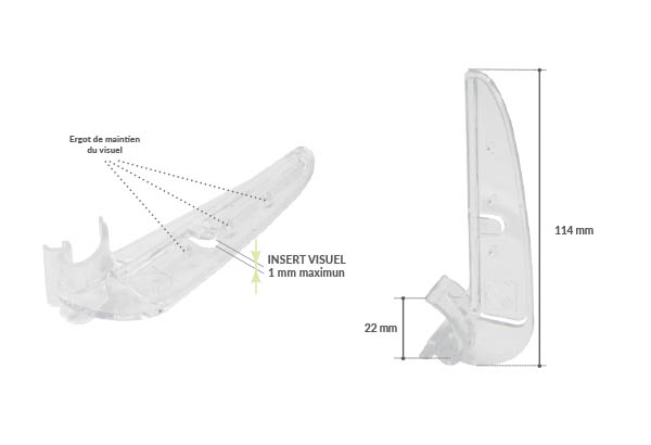 Pied Shark® polyvalent pour rail arrondi et tablette P25