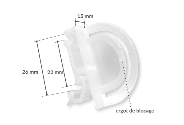 Accroche stop-rayon pour nez de tablette HMY