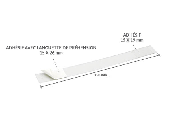 Wobbler adhésif 150 mm en feuille - 2 adhésifs permanents