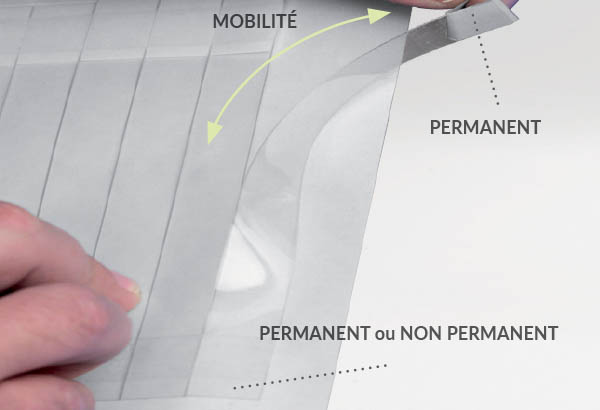 Wobbler adhésif 200 mm en feuille - 2 adhésifs permanents