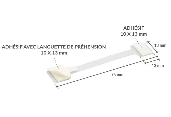 Wobbler adhésif 75 mm en feuille - 2 adhésifs permanents
