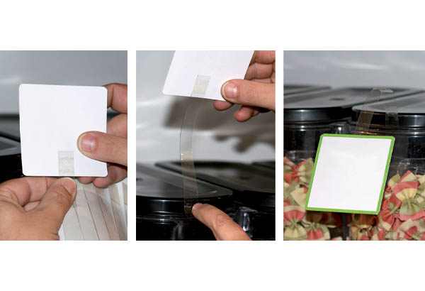 Wobbler adhésif 75 mm en feuille - 2 adhésifs permanents