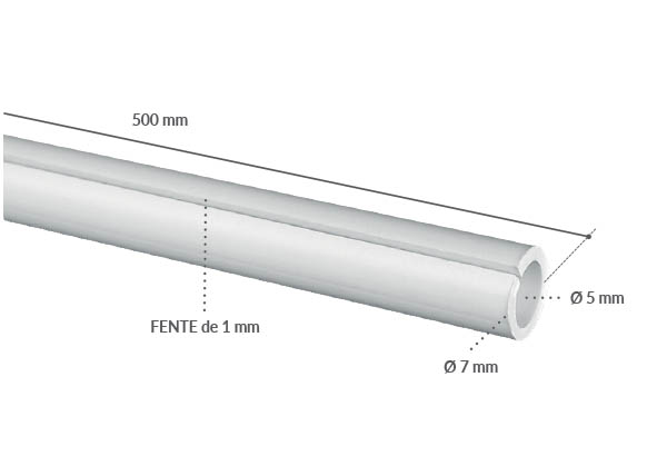 Tube fendu de Ø 5 - 7 mm pour porte-drapeau - Longueur 500 mm