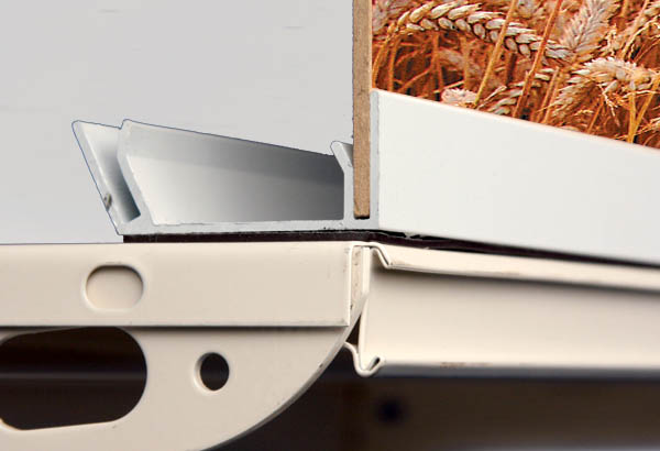 Profil porte-fronton magnétique à poser avec 2 angles - Longueur 1000 mm