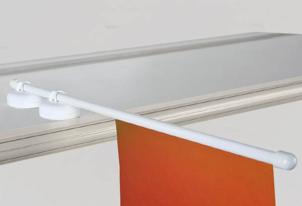 Potence en PVC de 435 mm avec base magnétique double utilisation - 2 crochets ouverts