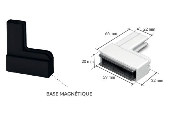Base magnétique murale noire pour potence