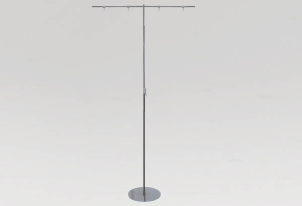 Potence palette double et télescopique en métal chromée - Barre de 500 mm