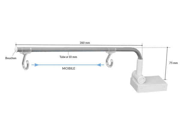 Potence magnétique Multimag® + articulée de 260 mm - 2 crochets ouverts