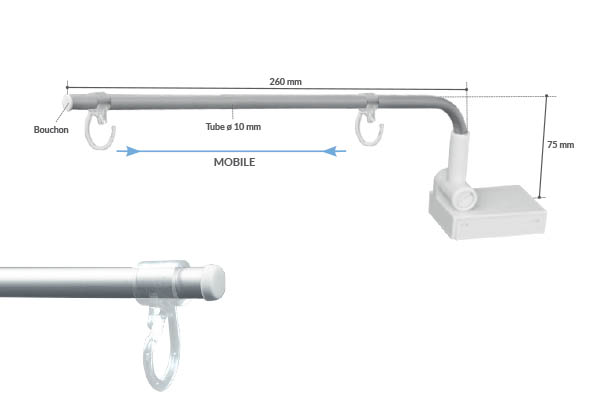 Potence magnétique Multimag® + articulée de 260 mm - 2 anneaux fermés
