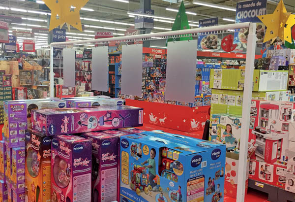 Potence Décobarre® spécial podium télescopique métal blanc - Longueur 2,50 m