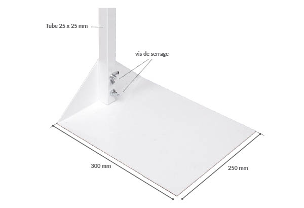 Potence Décobarre® spécial podium télescopique métal blanc - Longueur 2,50 m