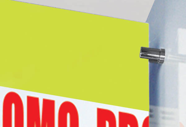 Plot porte-fronton magnétique à poser 2 positions - Panneau de 1 à 5 mm maximum