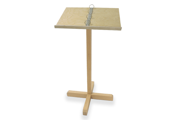 Pupitre sur pied en hêtre masif avec anneaux - 2 formats A4 verticaux