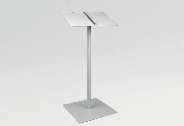 Pupitre sur pied en métal laqué gris avec anneaux - 2 formats A4 verticaux