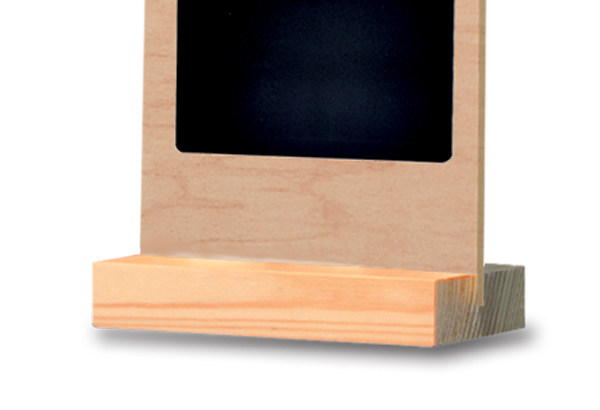 Socle 1 rainure de 5 mm en bois sapin - 150 x 50 x 28 mm - Format A5