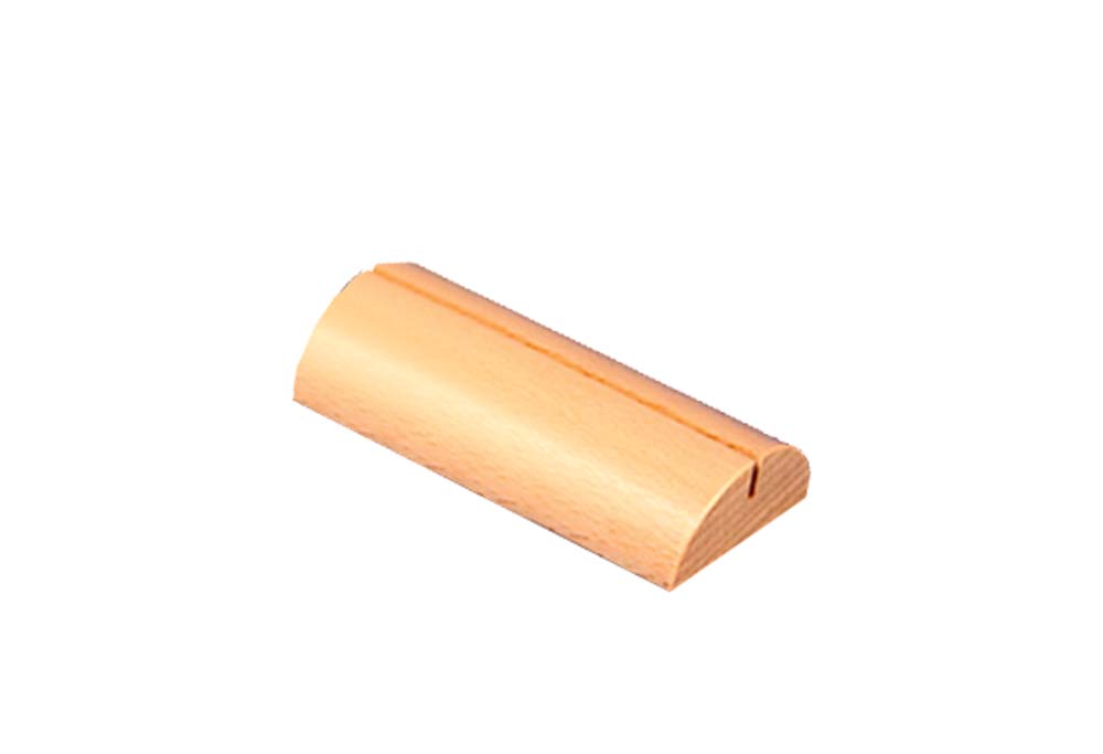 Socle arrondi de 105 x 44 x 23 mm en bois de hêtre - Format A6