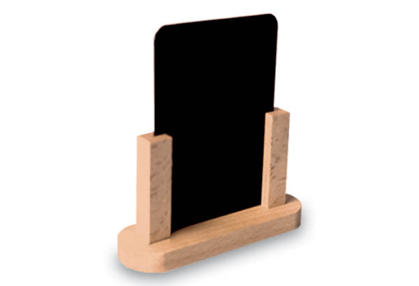 Chevalet de table 2 faces en bois de hêtre et ardoisine - Format A5 - Vertical