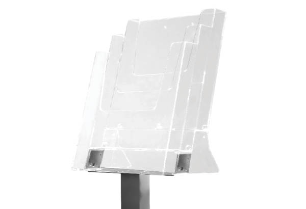 Porte-brochures sur pied en métal et acrylique - 3 bacs A4