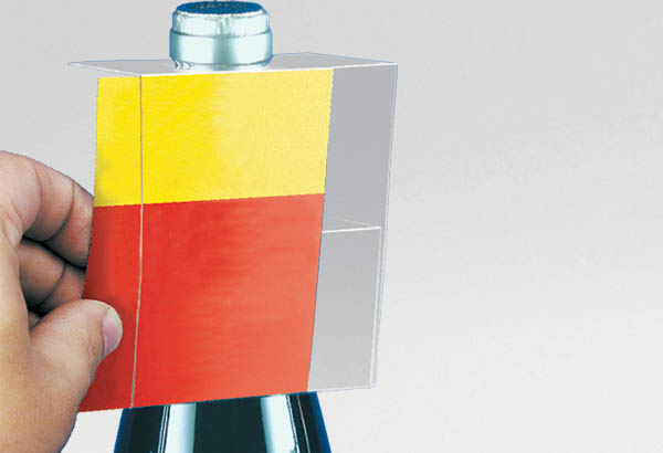 Porte-étiquette format A7 en PVC transparent pour bouteille de Ø  32 mm max