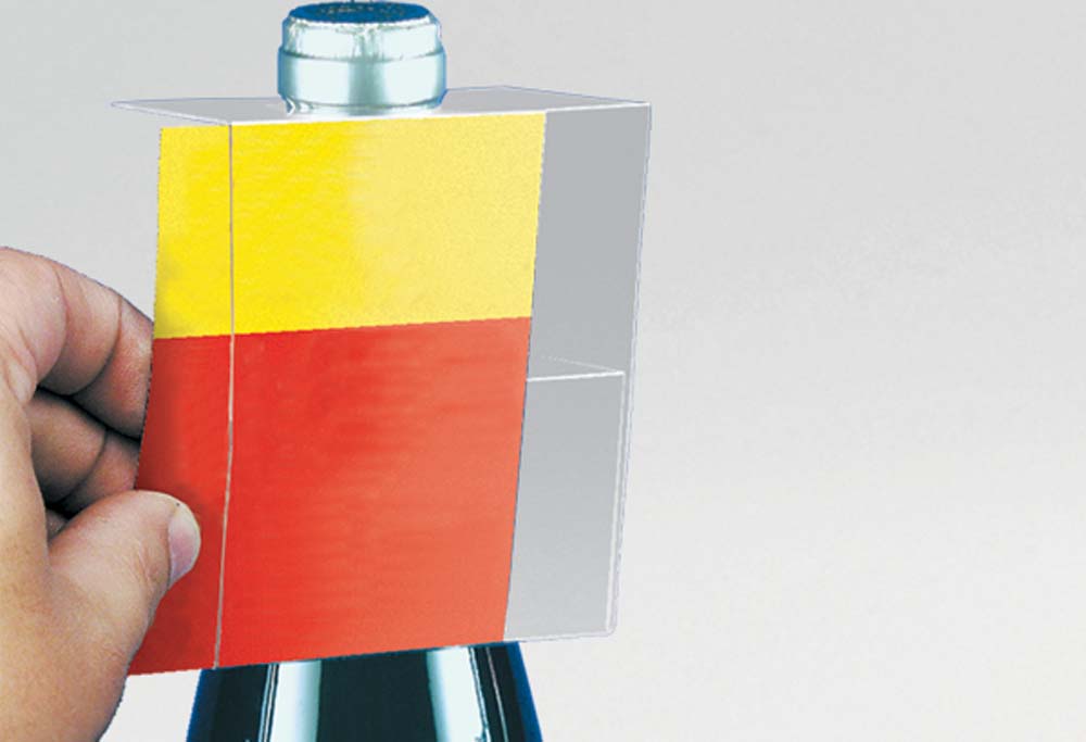 Porte-étiquette format A7 en PVC transparent pour bouteille de Ø  32 mm max