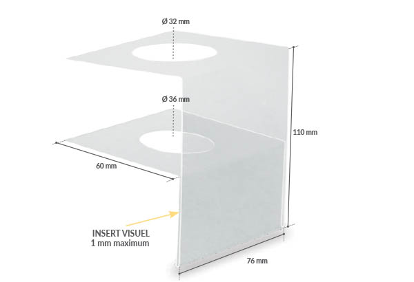 Porte-étiquette format A7 en PVC transparent pour bouteille de Ø  32 mm max
