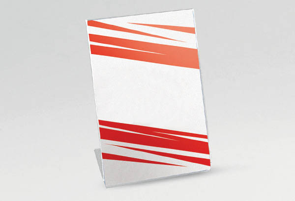 Porte-visuel ECO incliné en PET transparent - Format A5 - Vertical ou Horizontal