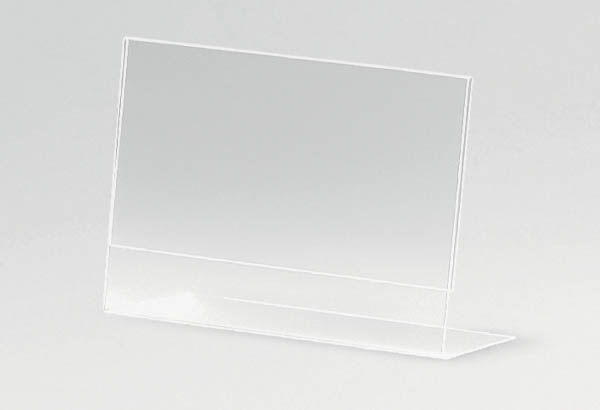 Porte-visuel incliné en PET transparent - Format A7 - Horizontal