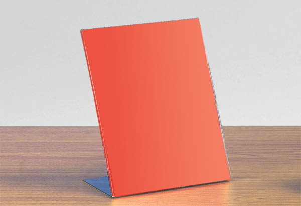 Porte-visuel incliné en PET transparent - Format A7 - Vertical