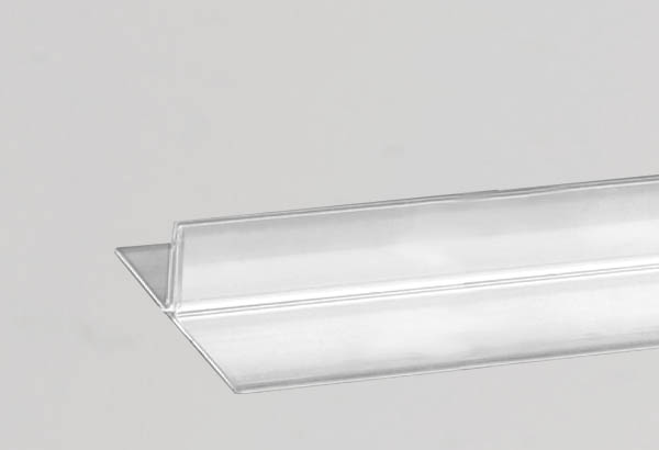 Base large en PVC pour séparateur PET transparent - 30 x 1600 x 90 mm
