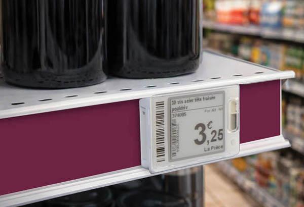 Bande décorative pour rail étiquette électronique de 100 m x 34 mm - Lie de vin