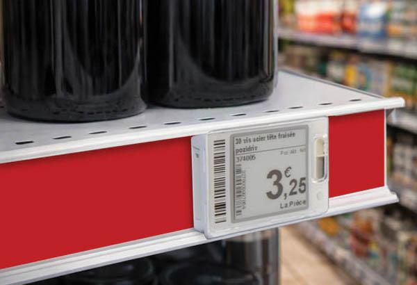 Bande décorative pour rail étiquette électronique de 100 m x 34 mm - Rouge feu