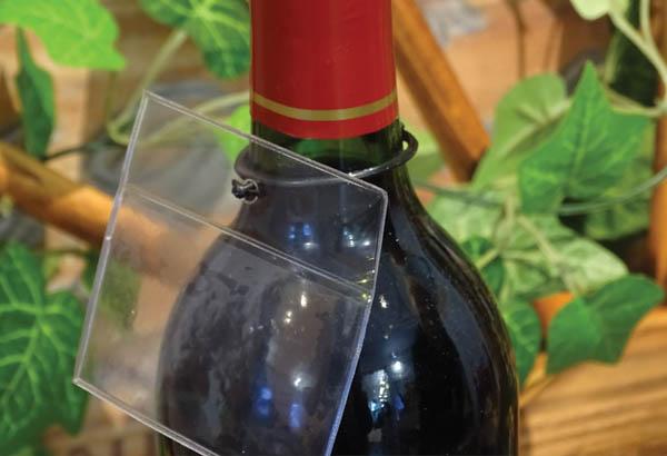 Porte-étiquette en nylon noir pour bouteille de Ø 45 mm