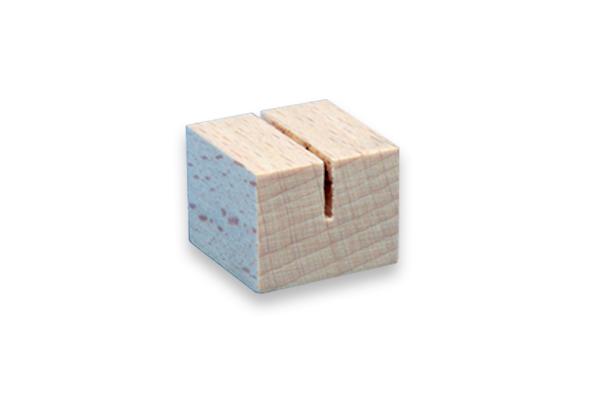 Mini socle carré 25 x 25 x 20 mm en bois - Rainure droite