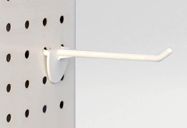 Broche plastique simple de Ø 6 mm blanche pour fond perforé - Longueur 100 mm