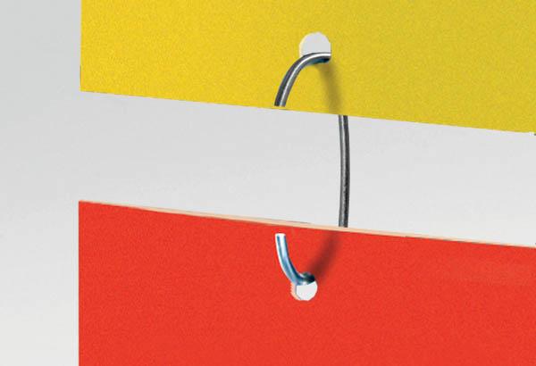 Crochet en "C" avec fil métal de Ø 2 mm - Hauteur 60 mm