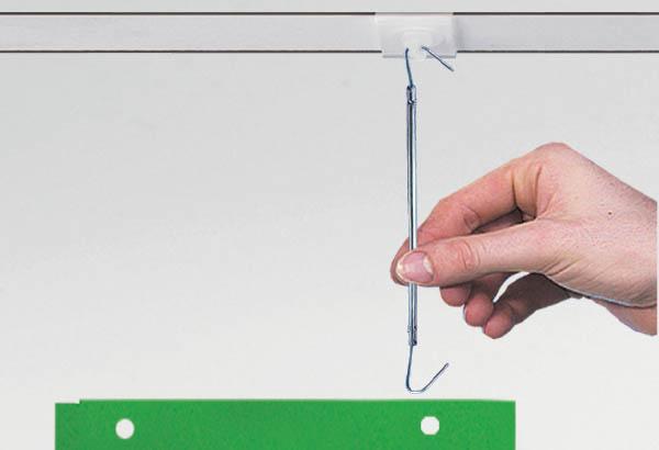 Tige crochet ressort extensible pour charge de 3,5 kg - De 200 à 1500 mm