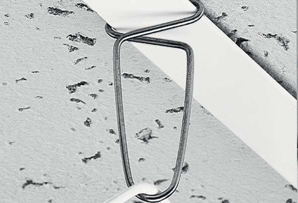 Attache en 8 en métal pour faux plafond et crochet fermé - Pour rail de 25 mm