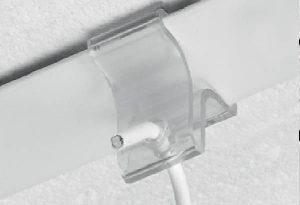 Attache double pour faux plafond et crochet fermé - Pour rail de 25 mm