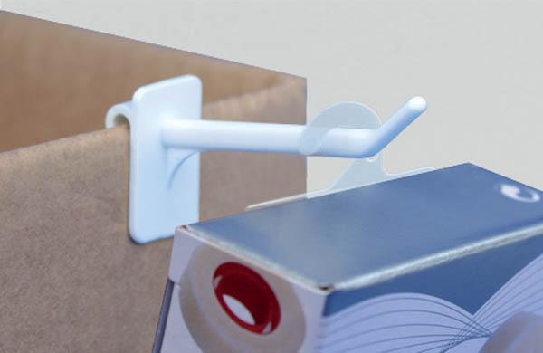 Hang-Tab rigide crochet ouvert en injecté adhésivé - Poids maxi 350g - 50 x 32 mm