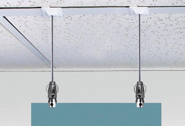 Kit Gripple® Angel® faux plafond avec câble et vis BTR - Longueur 1180 mm