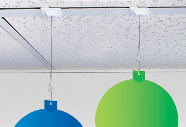 Kit Gripple® Invisigrip® avec fil nylon et attache faux plafond - Longueur 1000 mm