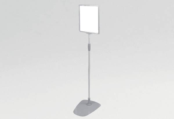 Kit cadre A4 transparent socle métal et tige télescopique de 600 à 1000 mm