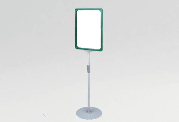 Kit cadre A4 vert avec socle métal et tige télescopique de 370 à 650 mm