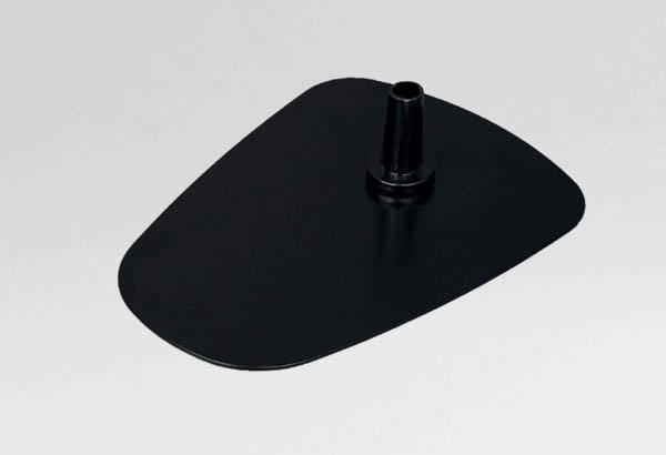 Socle rectangulaire noir de 175 x 235 mm en métal pour tige de Ø 12 mm