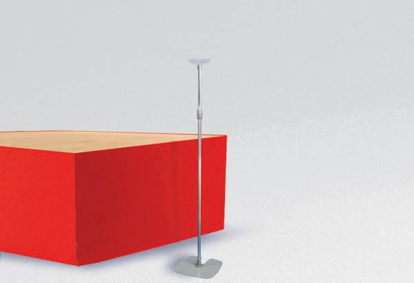 Maxi kit avec socle carré métal et tige télescopique de 1000 à 1970 mm