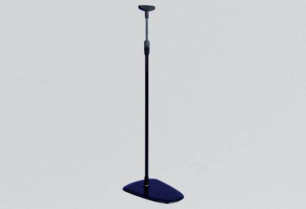 Pied avec socle rectangulaire en PVC et tige télescopique de 600 à 1000 mm noir