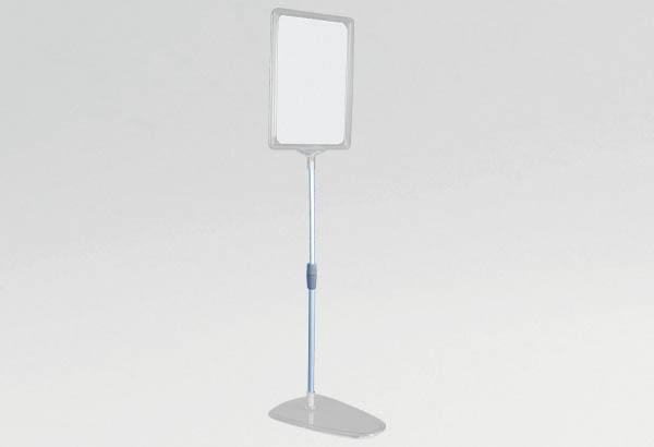 Kit cadre A4 transparent avec socle PVC et tige télescopique de 370 à 650 mm