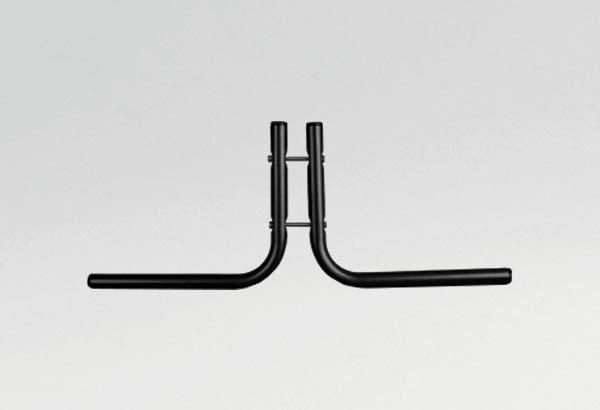 Pied laquée époxy noir pour grille d'exposition