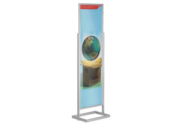 Cadre 500 x 1700 mm sur pied avec profil en aluminium - Eco tableau Info - Cadre étroit